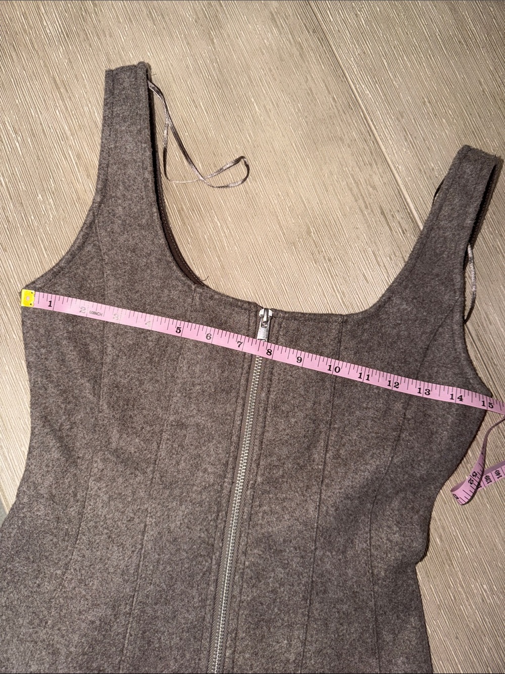 Zara brown Zip-Front Tank Top vest S - Picture 4 of 7